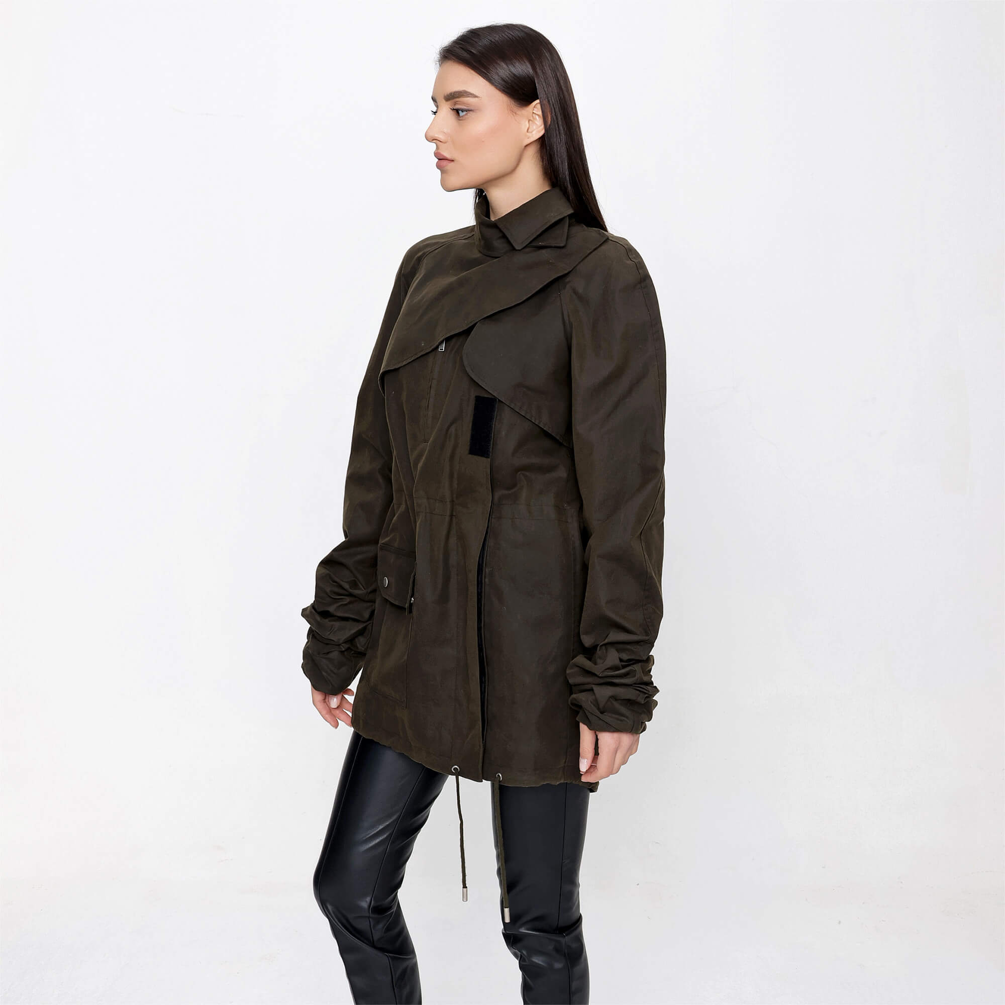 Yves Saint Laurent - Dark Green Metal Snap Closure Parka 